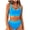 Blue, variant on SOMER Women's Swimsuit 2 Piece Bikini Set Bathing Suits Split Sexy Pleated Bikini Tummy Control Swimwear