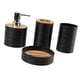 thumbnail image 5 of Juego de 4 accesorios de baño, soporte para cepillo de dientes, decoración para baño, jabón negro, 5 of 9