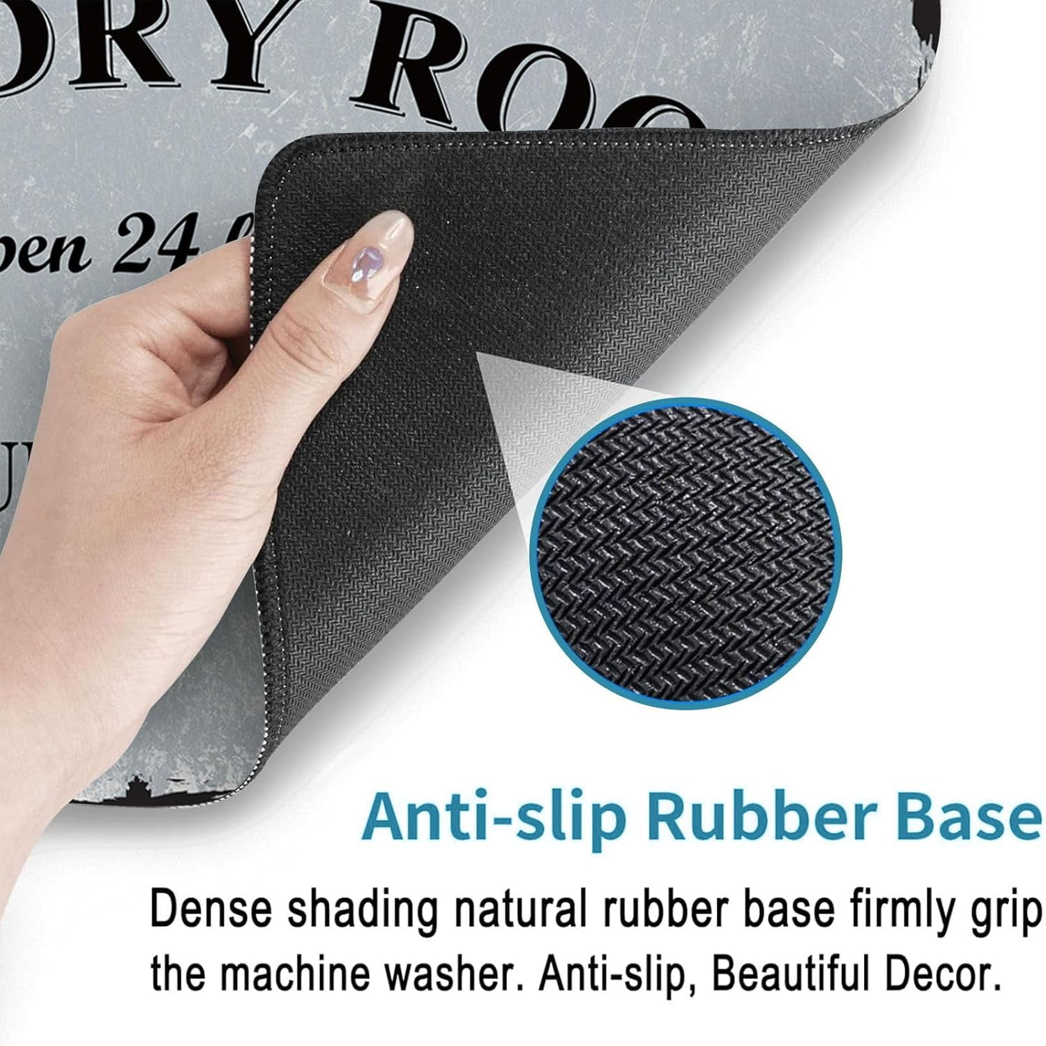 Non-Slip Washer & Dryer Top Cover Protector Mat Dust-Proof Washing Machine Cover Pad With Vintage Gray Laundry Sign Design Universal 23.6"x19.7" for Laundry Room & Kitchen Decor