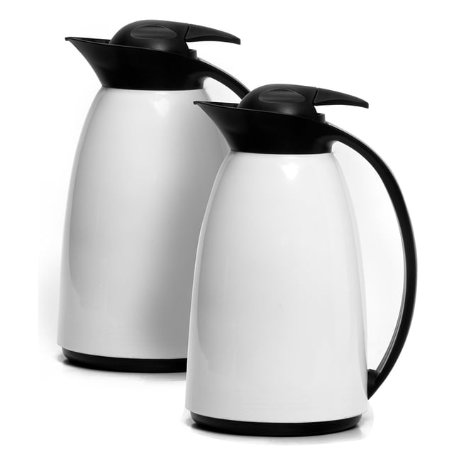 Paquete 2 Jarras Térmicas para Café PREMIUM - Capacidad 1 Litro - Para bebidas Calientes y Frias - Aislamiento Térmico Unimat Jarra Profesional/Aislamiento Térmico/Blanca
