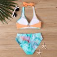 thumbnail image 6 of JoveMarine Swimsuit for Women Printed Two Piece Bikini Set with Padded Cups Wireless Flattering Push Up for Summer,Orange 4XL, 6 of 7