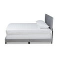 thumbnail image 2 of Caprice Glam Grey Velvet Fabric Upholstered Queen Size Panel Bed, 2 of 5