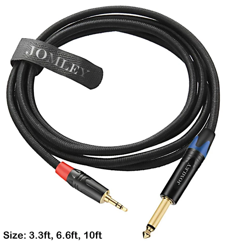 Jomley 1/4 Mono To 1/8 Stereo Cable, 1/8 Inch (3.5 Mm) Trs Stereo To 1