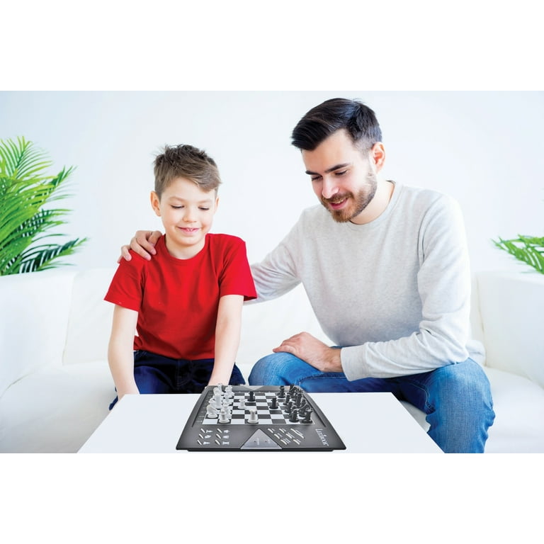Lexibook ChessMan® Elite Interactive electronic 64 LEDs, white, / difficulty, levels family of chess +, CG1300US child game, game black board