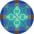 thumbnail image 1 of Ahgly Company Machine Washable Indoor Round Transitional Dark Turquoise Green Area Rugs, 6' Round, 1 of 7