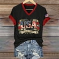 thumbnail image 7 of YVNAURA Women's 250th Anniversary V Neck T Shirt America 250 Semiquincentennial 1776-2026 Vintage Faded American Flag Patriotic Tee Trendy Summer Top for 4th of July, Black, L, 7 of 7