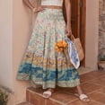 thumbnail image 2 of SOMER Skirts for Women Maxi Skirts Bohemian Flowy High Waist A Line Skirts Summer Pleated, 2 of 7