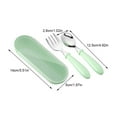 thumbnail image 4 of Infant Food Dining Spoon Fork Reusable Training Toddler Feeding Dinnerware Set School Home Eating Utensils with Carry Case Green, 4 of 9