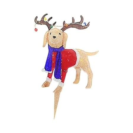 

Generic 2D Christmas Yard Decoration Reindeer with LEDs Warm White Lights for Xmas Front Door Indoor Outdoor Lighted Holiday Displays (Tinsel Look)