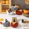 thumbnail image 3 of Yoyauz Imitation Fall Harvest Crochet Pumpkin Small Knitted Pumpkin Country Cottage Pumpkin Foam Pumpkin Thanksgiving Halloween Fall Fireplace Table Decoration, 3 of 9