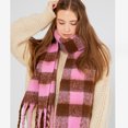 thumbnail image 4 of Large Chunky Plaid Scarf Coloured Checked Oversized Scarf Tassel Soft Fall Winter Thick Warm Shawl Women, 4 of 5
