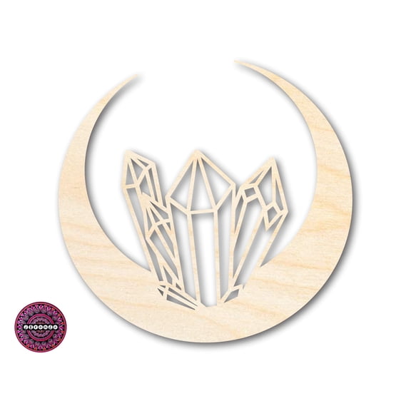 Unfinished Wood Crystal Moon Shape 16" / 3/4"