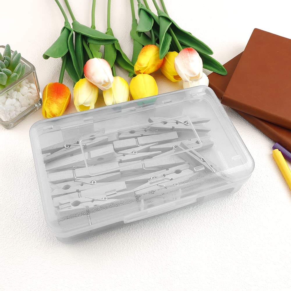 Pencil Box, Large Capacity Clear Pencil Case, 1 Pack Hard Pencil Case, Clear Crayon Box with Snap-tight Lid Stackable Design, Plastic Storage Box for Office Supplies, Pink