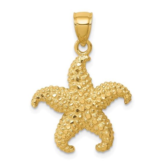 14K Yellow Gold Starfish Pendant