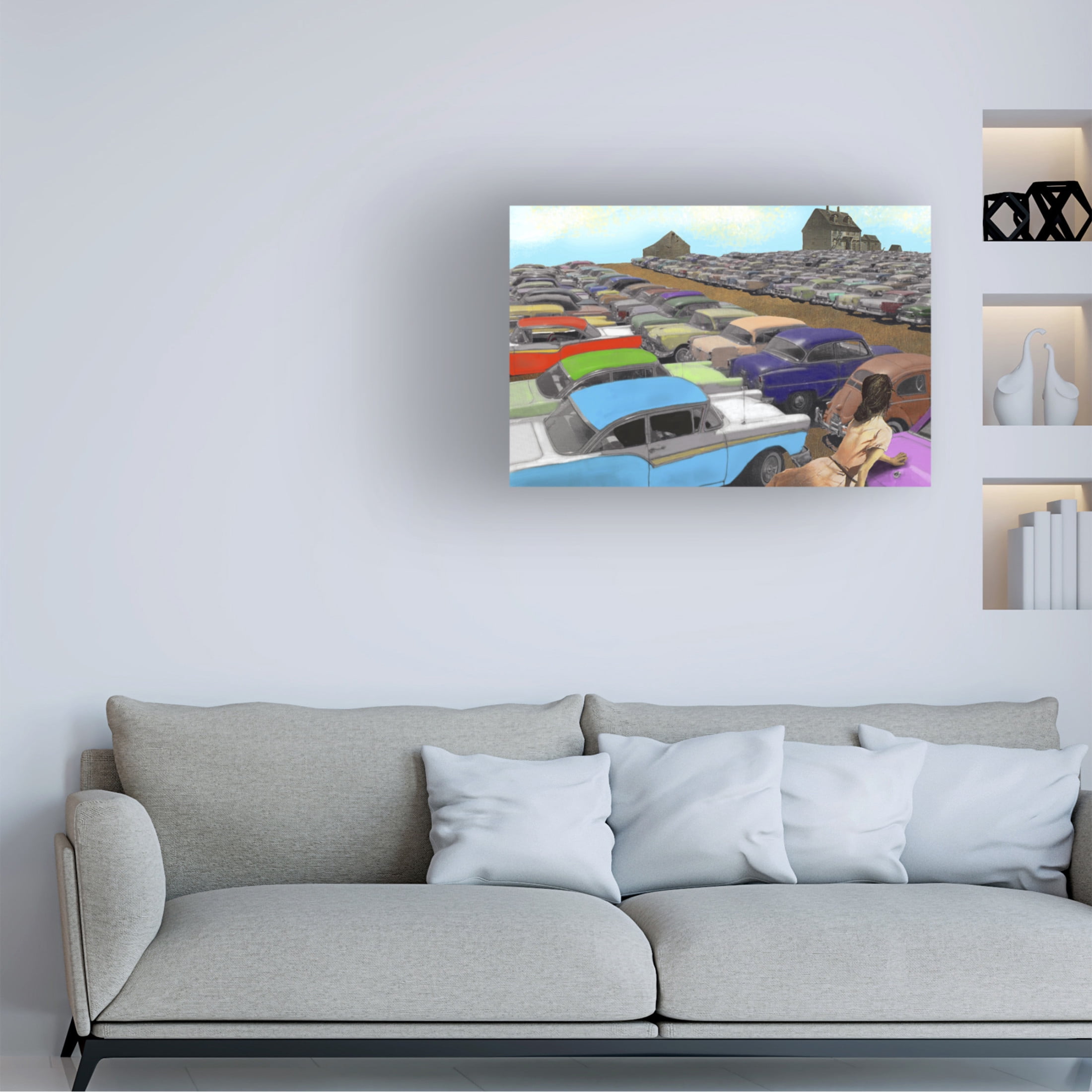 Canvas Wall Art - Barry Kite 'Christinas Parking Space' Wall Art for Living Room, Bedroom, or Office Décor by Trademark Fine Art - 32 x 22 Inches