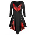 thumbnail image 1 of Haut à Carreaux Intelligent pour Femmes, Manches Longues, 95 % Polyester, 5 % Spandex, Rouge, s, 1 of 5