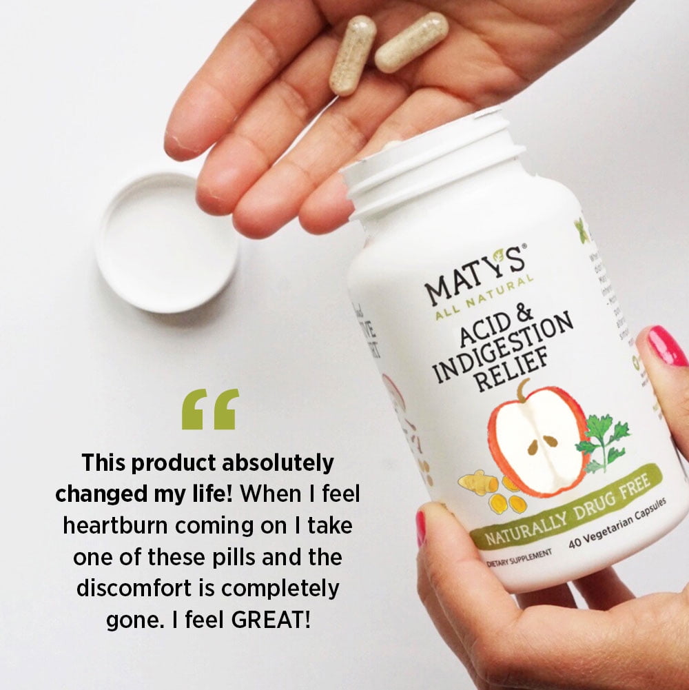 Maty's All Natural Acid and Indigestion Relief, 40 Capsules