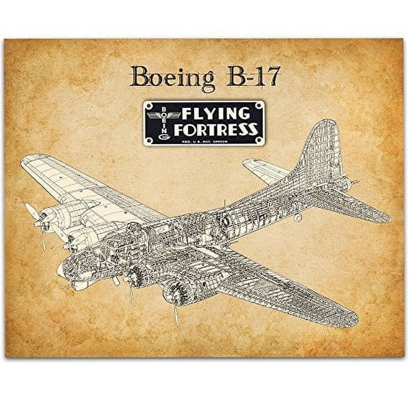 Boeing B-17 Flying Fortress - 11x14 Unframed Patent Print - Great Gift for Aviation Geeks