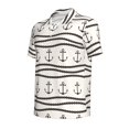 thumbnail image 2 of Balery Anchors and Ropes Printed Men’s Short Sleeve Polo Shirt, Midweight Men's Shirt,Golf Polo shirts -Large, 2 of 9