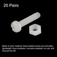 thumbnail image 3 of 20 Pares Tornillo Tuerca Surtido Unique Bargains M3x16mm Blanco, 3 of 4