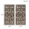 thumbnail image 4 of Botanical Panel Distressed Carved Wood 2-piece Wall Decor Set 98796, 4 of 9