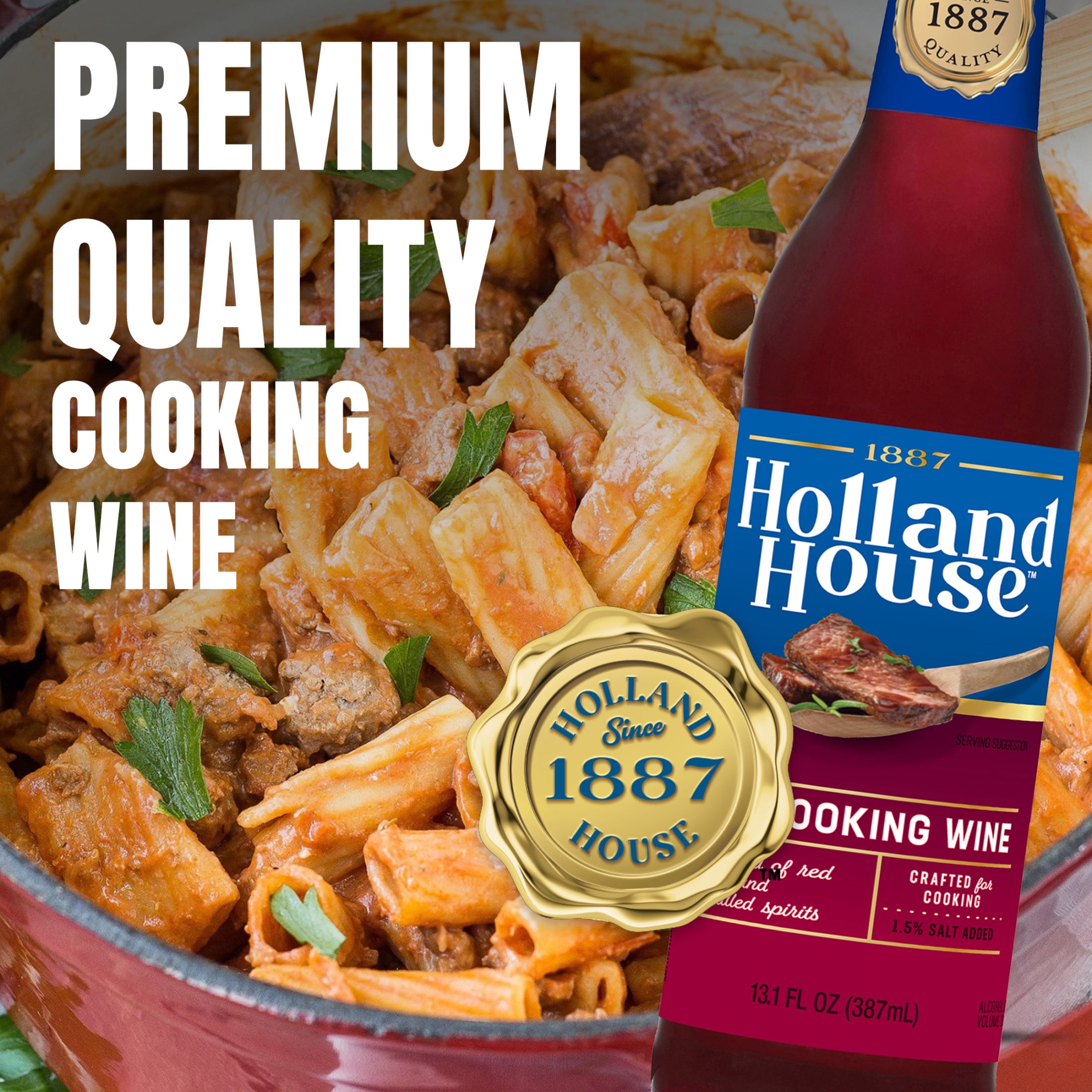 (6 pack) Holland House Red Cooking Wine, 13 fl oz, 13.0 Servings per Container