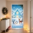 thumbnail image 3 of Christmas Moisture-resistant and Stain-resistant Door Cover, 72x36 Inch Winter Village Banner Ornament for Holiday Indoor Outdoor Party Decoration (Sky Blue), 3 of 6