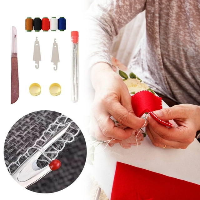 Sewing Tool Set For DIY Knitting And Handmade Crafts Metal Needlework Kit With Threader And Seam Sewing Accessories For Beginners And Experts Knitting Kits for Adults with Yarn Arm Knitting Yarn