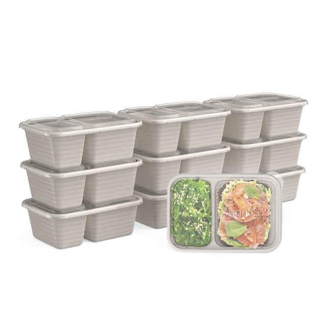 Recipientes para aperitivos Bentgo Prep con 2 compartimentos, 10 bandejas y 10 tapas