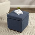thumbnail image 3 of Linon Elta Square Storage Ottoman, Dark Gray Sherpa, 3 of 12