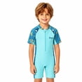 thumbnail image 4 of Bainana One-Pieces Swimsuit For Boys Kids Graphic Rash Guard Romper Bathing Suit Toddler And Tweens Boys Beach Vacation Swimwear Size 5-6 Years Sky Blue, 4 of 8