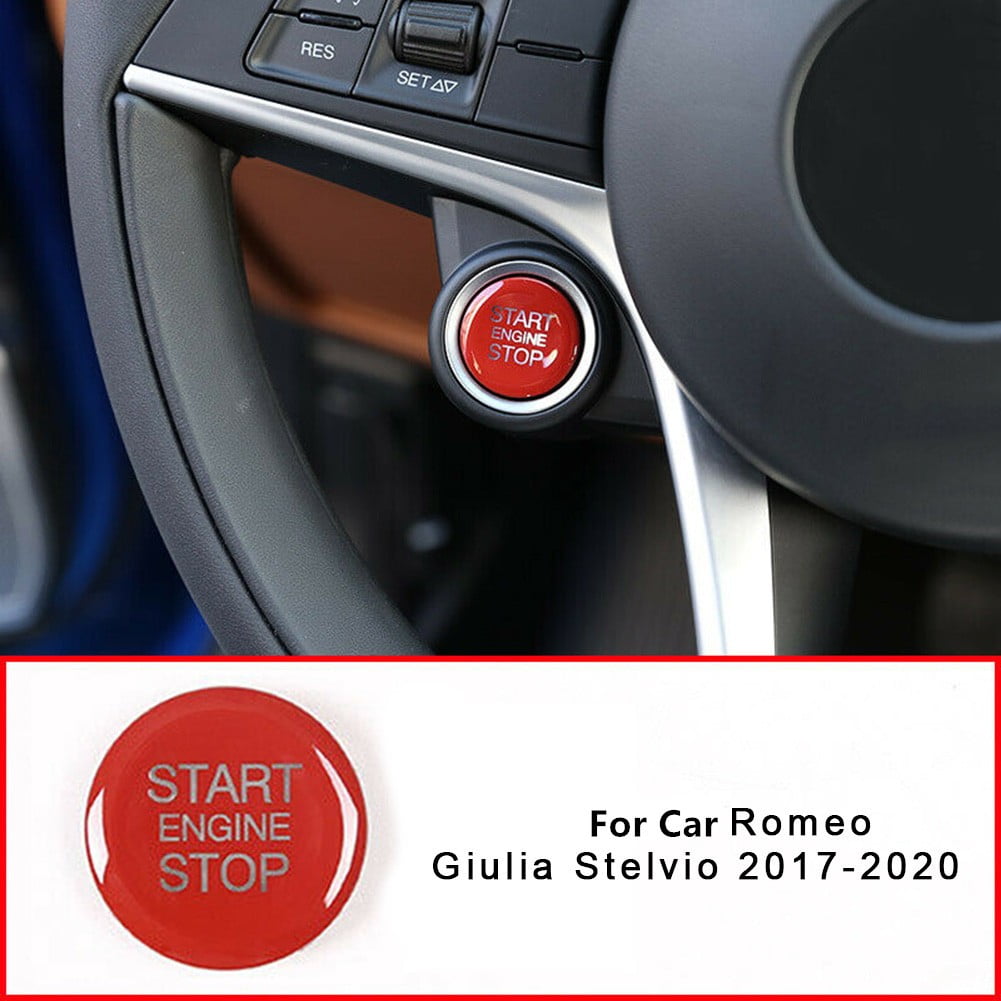 Car Engine Start Stop Switch Button Cover Trim For Giulia Stelvio Accessories Blue
