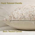 thumbnail image 2 of SUSIELADY Pack of 2 Throw Pillow Covers 18x18, Boho Textured Chenille Decorative Pillow Covers with Dots and Stripes, Square Cushion Covers for Couch, Sofa, Bed, Farmhouse Home Decor, Beige, 2 of 7