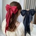 thumbnail image 5 of Solid Bow Ribbon Hair Clips Women Elegant Bowknot Satin Hairpins Barrettes Girls Ponytail Clip Wedding Bridal Accessories, 5 of 9