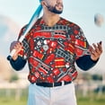 thumbnail image 4 of Fotbe Fire Sign Baseball Jersey Shirt for Men and Women, Casual Short Sleeves Button Down T-Shirt-4X-Large, 4 of 9