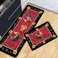 thumbnail image 2 of Farmhouse Kitchen Rugs and Mats Set of 2, Farm Sunflower Rooster Kitchen Rug, Washable Non Skid Floor Mat for Home Kitchen Decor - 17x29 and 17x47 Inch, 2 of 6