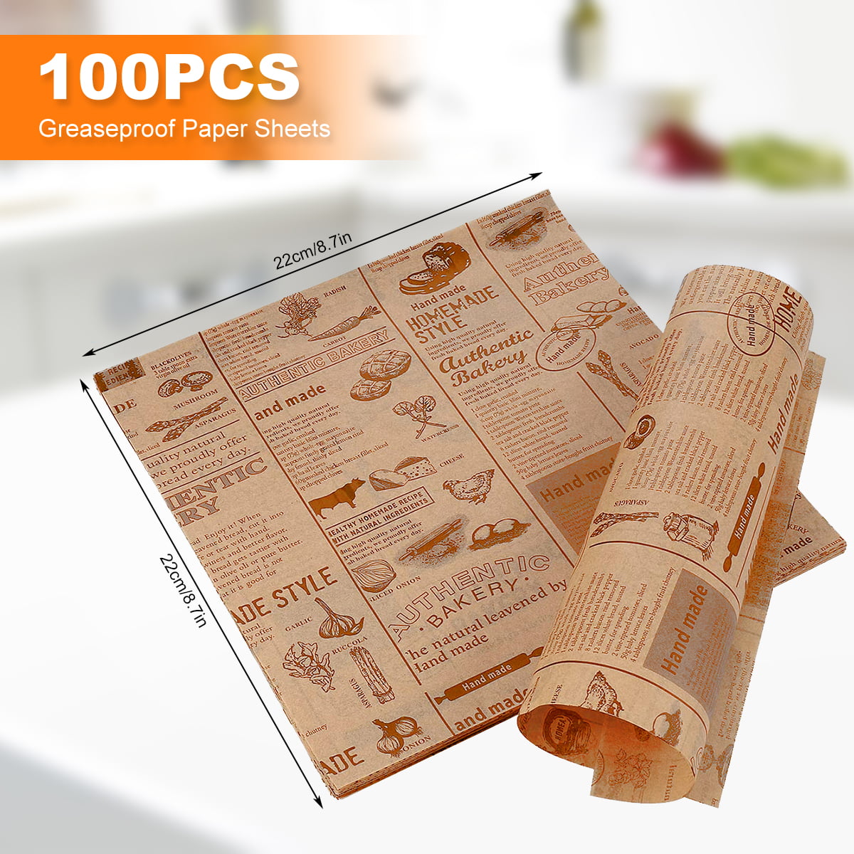 50pcs/bag Baking Paper Waterproof Elegant Dry Waterproof Wax Paper