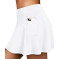 thumbnail image 6 of vigerkar Women's Tennis Golf Skirts High Waisted with Pockets Inner Shorts for Athletic Skorts Sports Running Pickleball White, XXL, 6 of 7
