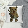 thumbnail image 2 of Autua Teddy Bear Graphic Decorative Cushion Throw Pillow Cover Home Couch Living Room Sofa - Short Plush High-Quality 1PC 24x24in, 2 of 5