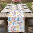 thumbnail image 4 of Cute Rainbow Sun Table Runner 72 Inches, Rainy Simple Drawing Bed Runner Dresser Scarves Tabletop for Indoor Outdoor Parties/Ceremony/Banquet, 18" x 72", 4 of 9