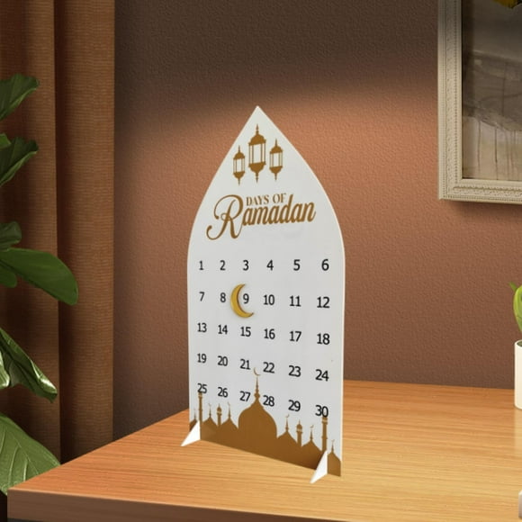 Calendario de Ramadán de escritorio, adorno de mesa, decoración decorativa blanca para el hogar, centros de mesa, regalos, vacaciones de inauguración Estilo b