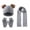 01-Gray, variant on Sahpxhe Kids Winter Hat Gloves Scarf Set Cable Knit Double Pom Pom Beanie Scarf Gloves 3 Piece Set Ski Cold Weather Accessories Gray 3-12 Years