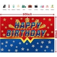 thumbnail image 2 of Superher0 Women Birthday Party Decoration Supplies, 8x4ft Hero Red and Blue Photo Booth Backdrop Banner, Kids Girl Baby Shower Birthday Party Photography Background, 2 of 5