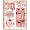 thumbnail image 2 of YANSION 30th Birthday Party Decorations, Pink Rose Gold Happy 30th Birthday Banner with 30th Balloons 30th Door Cover Backdrop for Women Birthday Anniversary Party Sign Porch Decor Supplies, 2 of 8