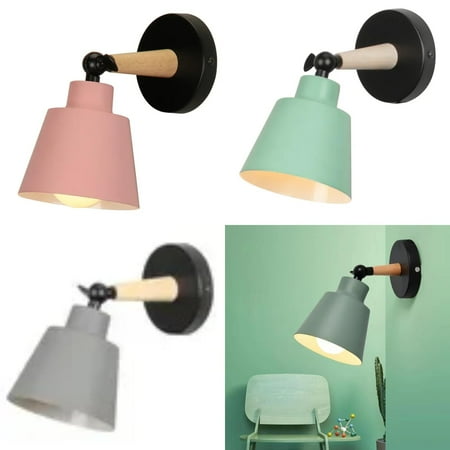 

WAGZOQN Wooden Elegant Creative LED Wall Lamp in Macaron Colors for Reading Study Bedroom Bedside and Children‘s Room - Simple Lighting Fixture with Included BULB
