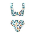 thumbnail image 5 of Daiia Block Dinosaur Women's Bikini Set Two Piece Swimsuit High Waisted Bikini Adjustable Straps Bikini Perfect for Beach, Pool, and Summer Vacation-Small, 5 of 9