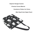 thumbnail image 3 of Open Top Canvas Tote Bag with Zipper Reusable Shopping Bag 13.5x15" Roomy Carryall Cute Cartoon Ghosts and Bones, 3 of 9