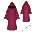 thumbnail image 1 of Men's And Women's Halloween Costumes Grim Cloak Hooded Cloak Jacket Coat, 1 of 5