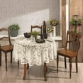 thumbnail image 5 of AdonisUSA 60 inch Round Lace Tablecloth with Floral Design. Color - White, 5 of 6