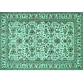 thumbnail image 1 of Ahgly Company Machine Washable Indoor Rectangle Persian Turquoise Blue Traditional Area Rugs, 7' x 10', 1 of 4